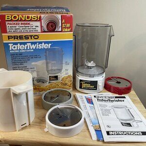 Vintage Presto Tater Twister Electric Curly Cutter 02930 1990 Open Box Never Use